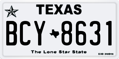 TX license plate BCY8631