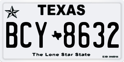 TX license plate BCY8632