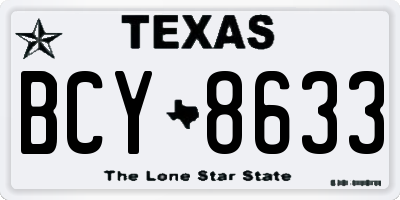 TX license plate BCY8633