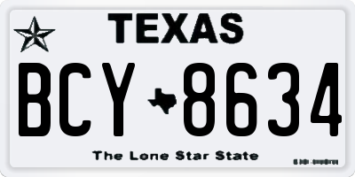 TX license plate BCY8634
