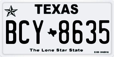TX license plate BCY8635