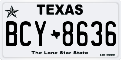 TX license plate BCY8636