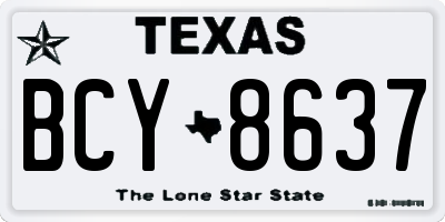 TX license plate BCY8637