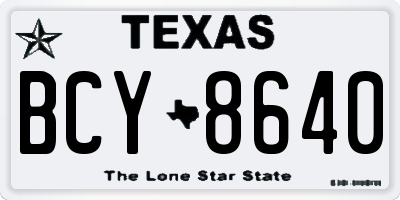 TX license plate BCY8640