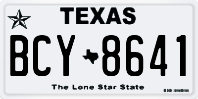 TX license plate BCY8641