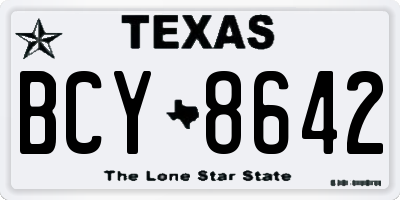 TX license plate BCY8642