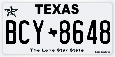 TX license plate BCY8648