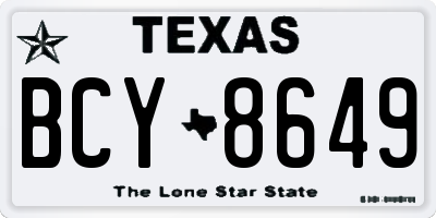 TX license plate BCY8649