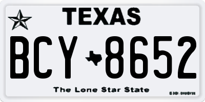 TX license plate BCY8652