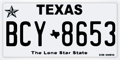 TX license plate BCY8653