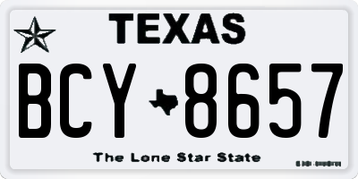 TX license plate BCY8657