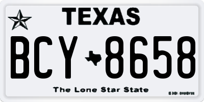 TX license plate BCY8658