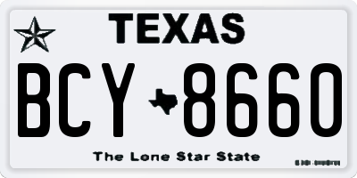 TX license plate BCY8660