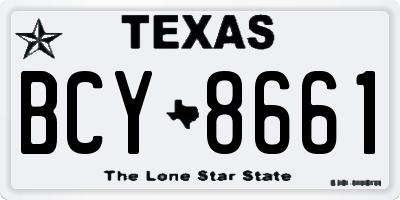 TX license plate BCY8661