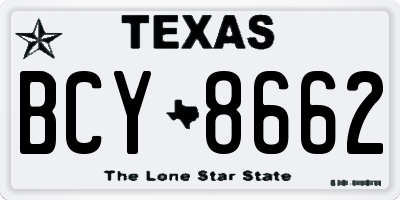 TX license plate BCY8662