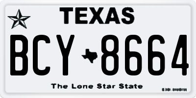 TX license plate BCY8664