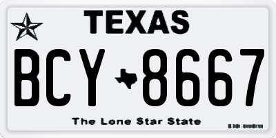 TX license plate BCY8667
