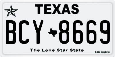 TX license plate BCY8669