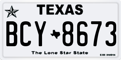 TX license plate BCY8673