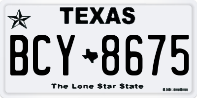 TX license plate BCY8675