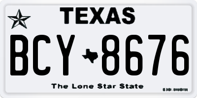 TX license plate BCY8676