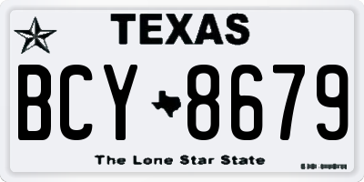 TX license plate BCY8679