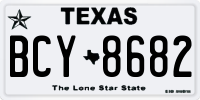 TX license plate BCY8682