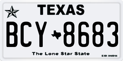 TX license plate BCY8683