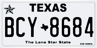 TX license plate BCY8684