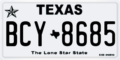 TX license plate BCY8685