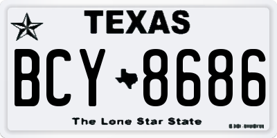 TX license plate BCY8686
