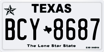TX license plate BCY8687