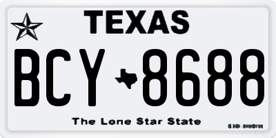 TX license plate BCY8688