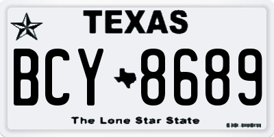 TX license plate BCY8689