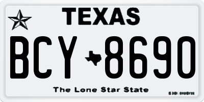 TX license plate BCY8690
