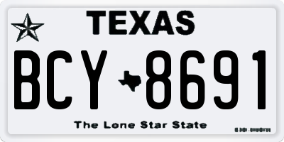 TX license plate BCY8691