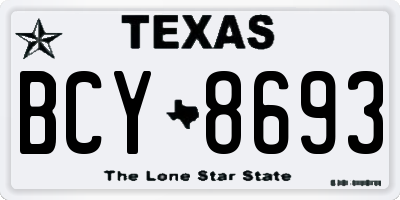TX license plate BCY8693