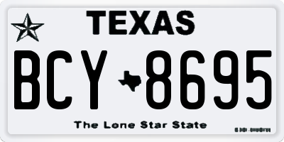 TX license plate BCY8695