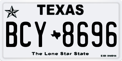 TX license plate BCY8696