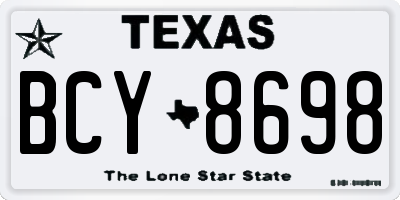 TX license plate BCY8698