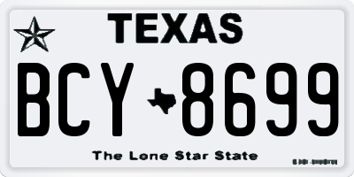 TX license plate BCY8699