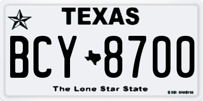 TX license plate BCY8700