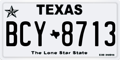 TX license plate BCY8713