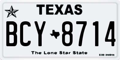 TX license plate BCY8714