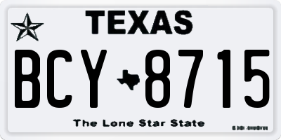 TX license plate BCY8715
