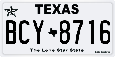 TX license plate BCY8716