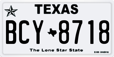 TX license plate BCY8718