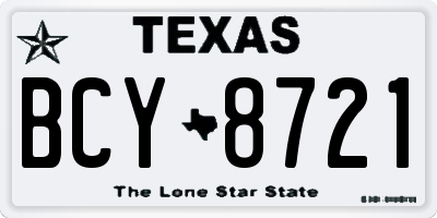 TX license plate BCY8721
