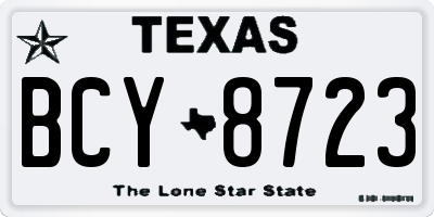 TX license plate BCY8723