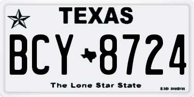 TX license plate BCY8724